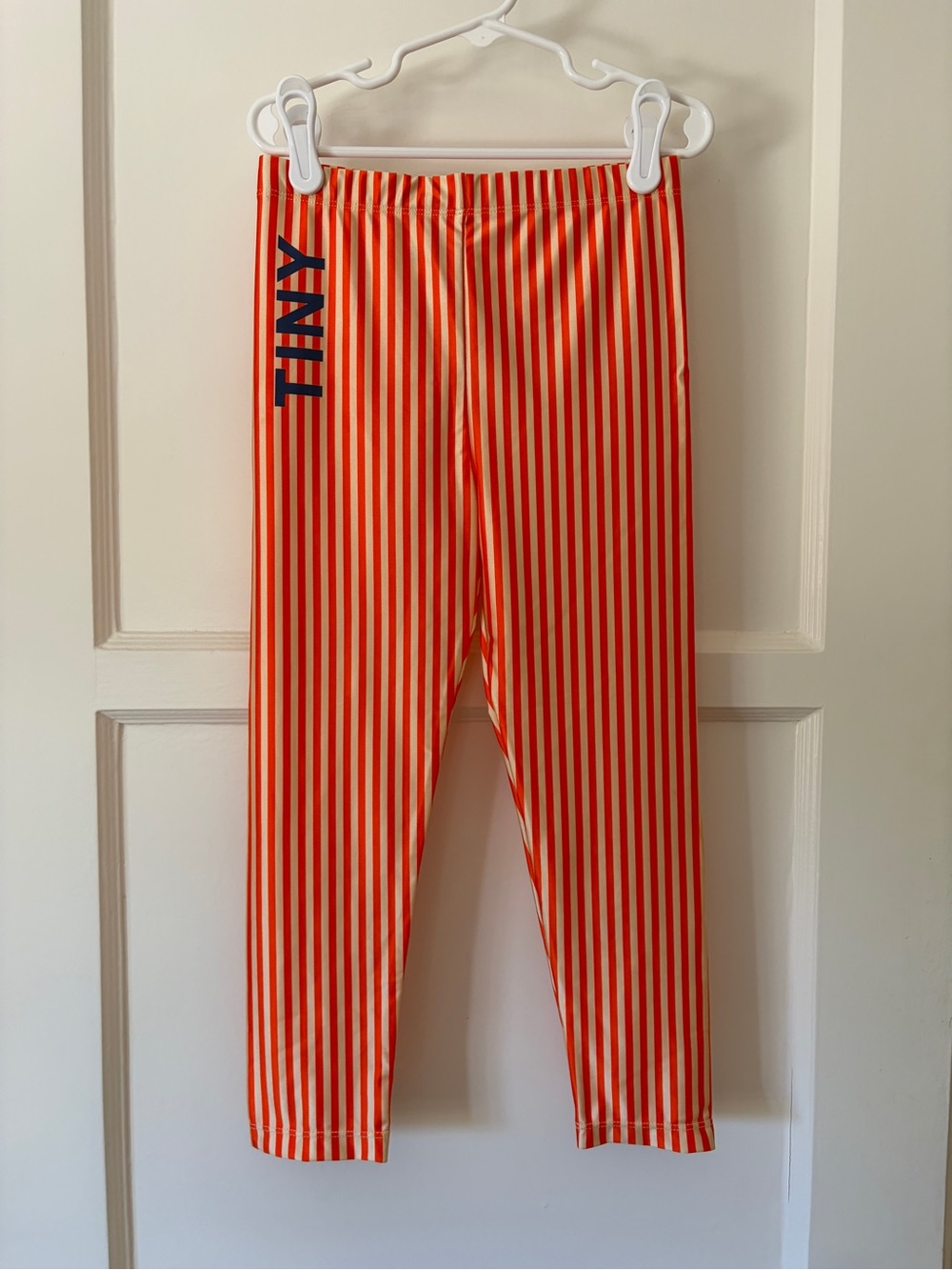 TINY Striped Red & White Leggings